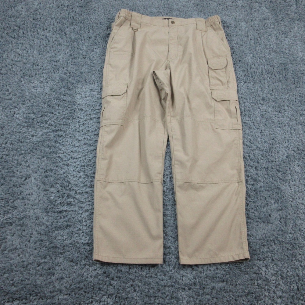 5.11 Tactical Cargo Pants Mens 40x30 Khaki Ripstop Utility Hiking Work 38x29.5*